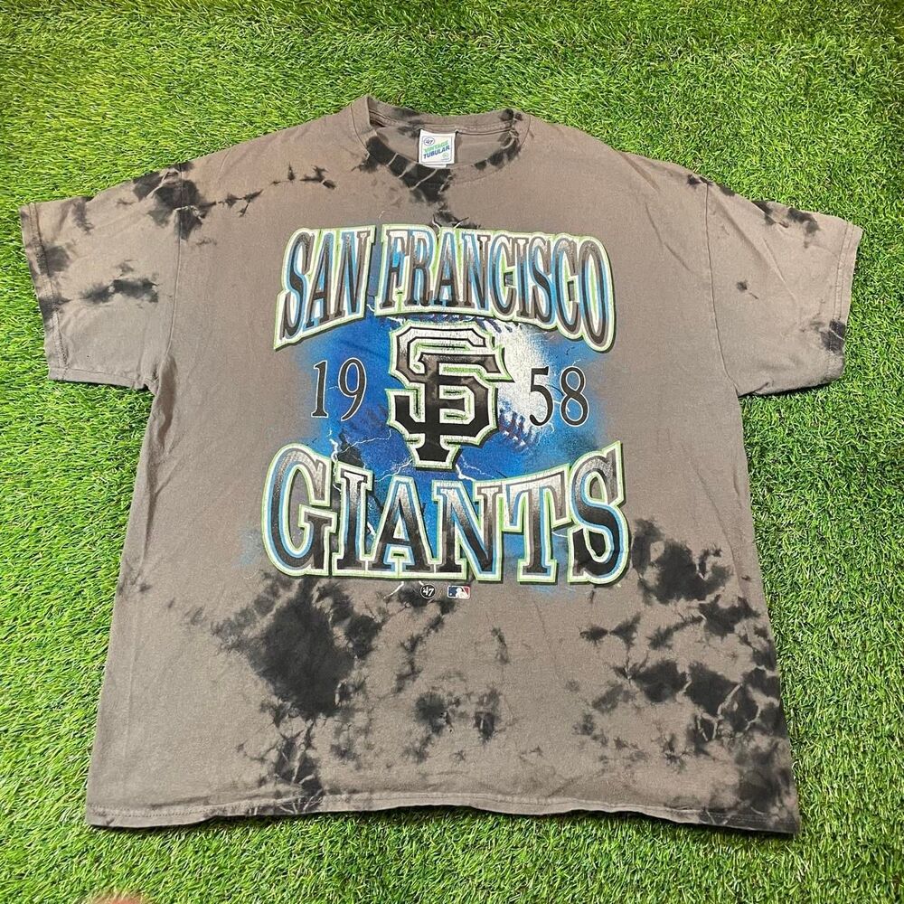 San Francisco Giants MLB baseball graphic tee black and gray tie-dye Men Size XL